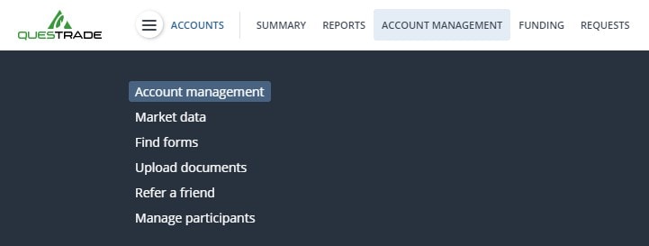 Questrade Account Management