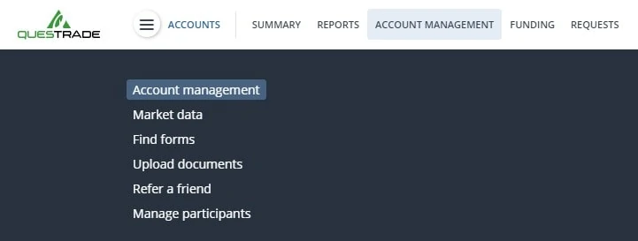 Questrade Account Management