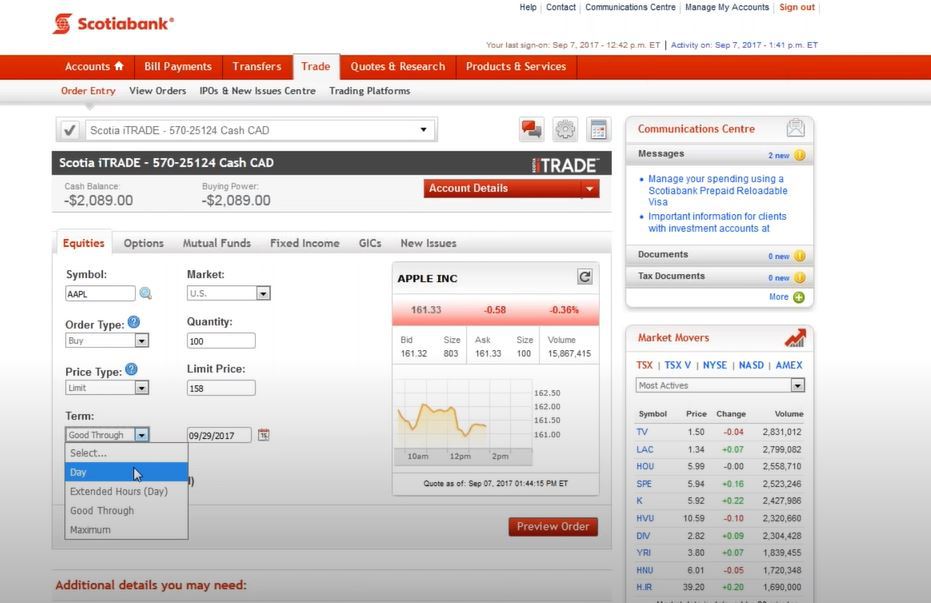 scotia itrade screenshot3