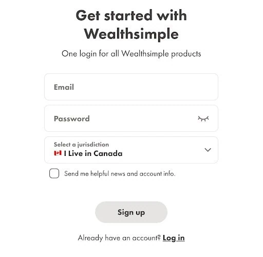 wealthsimple signup process